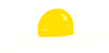 Bir insan tarafından çizilmiş sahanda yumurtanın düz renk çizimi