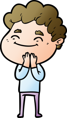 Bir insan tarafından çizilmiş çizgi film dostu bir adam.