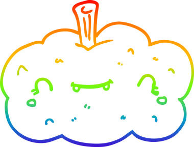 gökkuşağı gradyan çizgi çizimi bir insan tarafından çizilmiş bir balkabağı