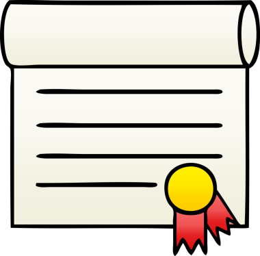 bir insan tarafından çizilen sertifikanın gölgelendirilmiş gradyanı