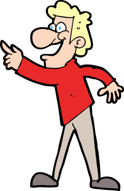 Çizgi filmdeki adam bir insan tarafından çizilmiş.