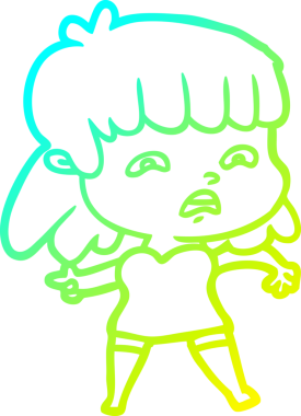 Bir insan tarafından çizilmiş endişeli bir karikatür çizimi.