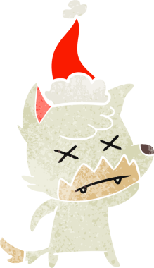 Bir insan tarafından çizilmiş Noel Baba şapkası giymiş ölü bir tilkinin eski çizgi filmi.