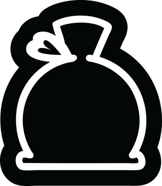 bir insan tarafından çizilmiş şişkin çuval simgesi