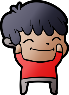 Bir insan tarafından çizilmiş mutlu çocuk çizgi filmi.