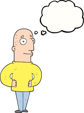 Bir insan tarafından çizilmiş serbest çizim düşünce balonu içerikli adam