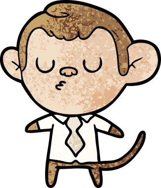 Bir insan tarafından çizilmiş çizgi maymun.