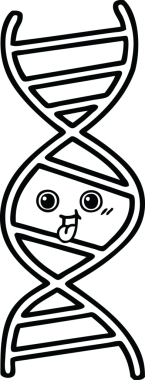 Bir insan tarafından çizilmiş bir DNA ipliğinin çizgi çizimi