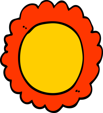 Bir insan tarafından çizilmiş karikatür çiçeği