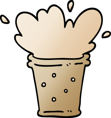 vektör gradyan çizim karikatür köpüklü içecek bir insan tarafından çizildi