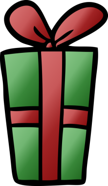 Bir insan tarafından çizilmiş bir karikatür Noel hediyesi.