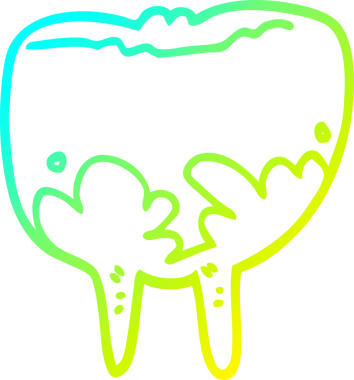 Bir insan tarafından çizilmiş bir çizgi film dişinin soğuk gradyan çizimi.