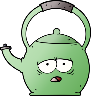 Bir insan tarafından çizilmiş bir çaydanlık.