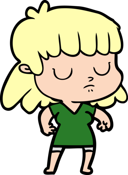 Bir insan tarafından çizilmiş ilgisiz bir kadın çizgi filmi.