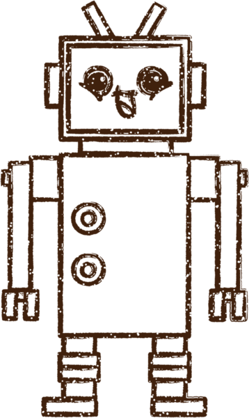 Bir insan tarafından çizilen Çılgın Robot Kömürü