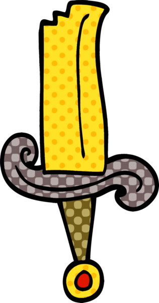 Bir insan tarafından çizilmiş mücevherli bir kılıç.