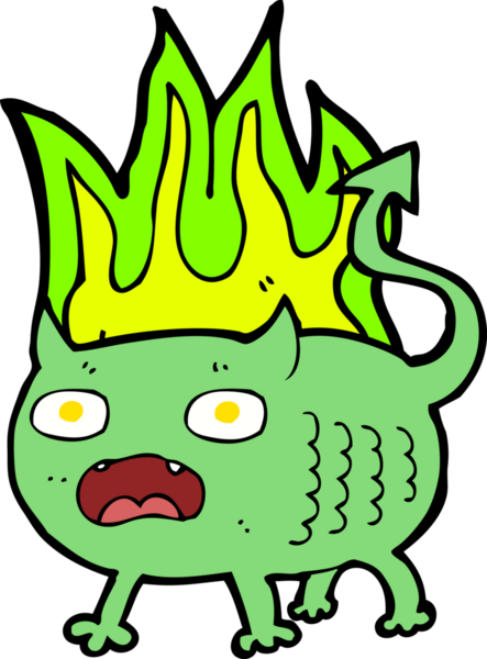 Bir insan tarafından çizilmiş küçük şeytan.