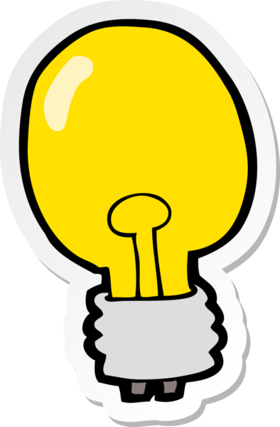 Bir insan tarafından çizilmiş elektrik ampulünün çıkartması.