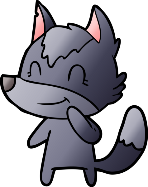 Bir insan tarafından çizilmiş dost canlısı bir kurt.