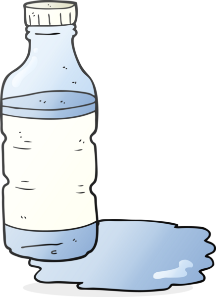 Bir insan tarafından çizilmiş karikatür su şişesi.