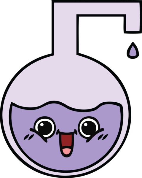 Bir insan tarafından çizilmiş bilimsel bir deneyin sevimli karikatürü.