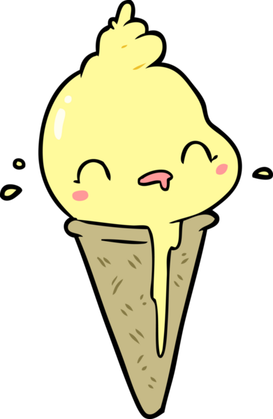 Bir insan tarafından çizilmiş tatlı çizgi film dondurması.