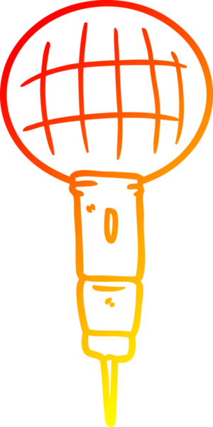 Bir insan tarafından çizilen çizgi film mikrofonunun sıcak gradyan çizimi