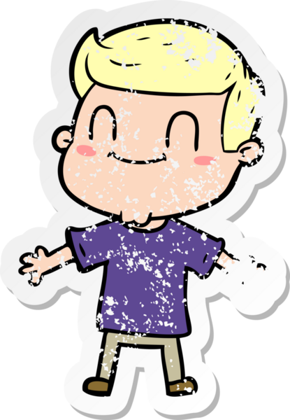 Bir insan tarafından çizilmiş, karikatür dostu bir adamın sıkıntılı çıkartması.