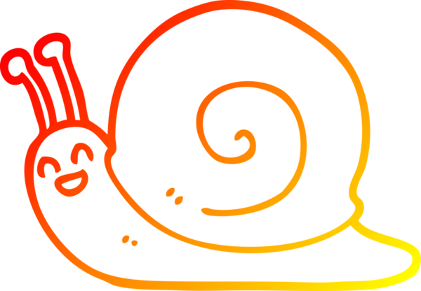 Bir insan tarafından çizilmiş bir salyangozun sıcak çizgi çizimi