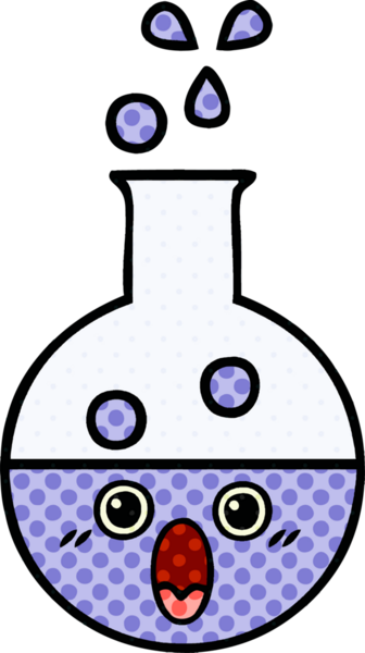 Bir insan tarafından çizilmiş bir test tüpünün çizgi romanı.