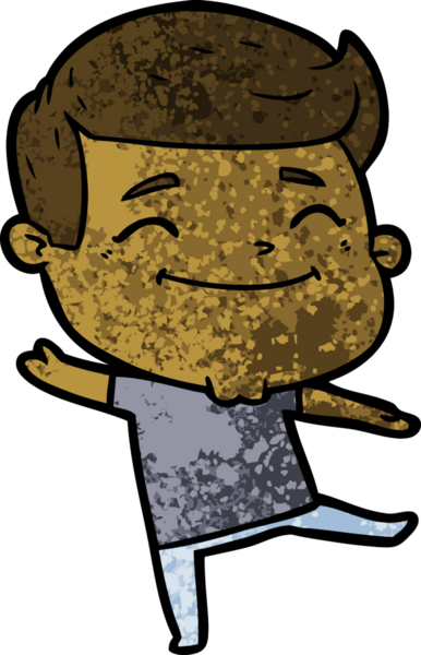 Bir insan tarafından çizilmiş mutlu çizgi film adamı.