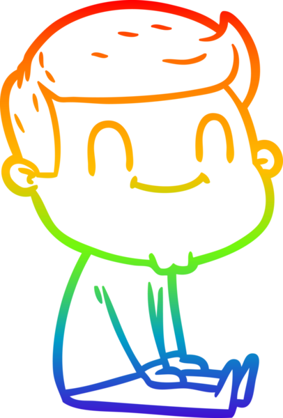 Bir insan tarafından çizilmiş gökkuşağı gradyan çizgi çizimi.