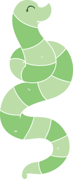 Bir insan tarafından çizilmiş tuhaf çizgi film yılanı.