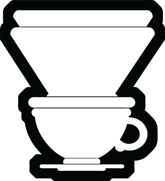 Bir insan tarafından çizilmiş filtre kahve fincanının vektör simgesi