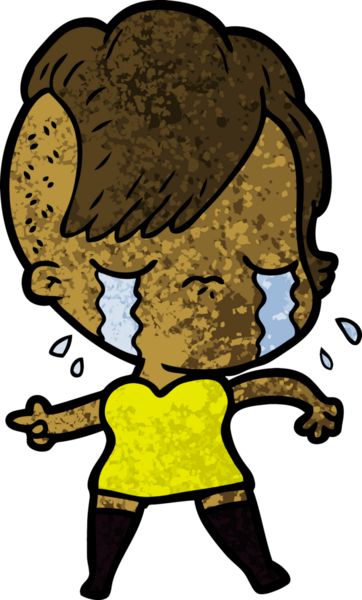 Bir insan tarafından çizilmiş ağlayan bir kız.