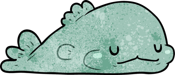 Bir insan tarafından çizilmiş şirin karikatür balığı.