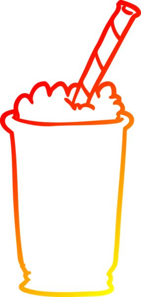 Bir insan tarafından çizilen milkshake 'in ılık gradyan çizimi