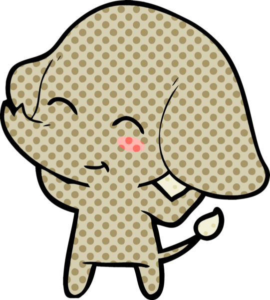 Bir insan tarafından çizilmiş şirin bir fil.