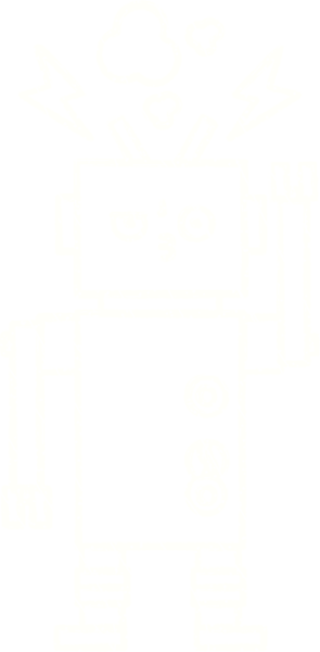 Bir insan tarafından çizilen robot tebeşiri.