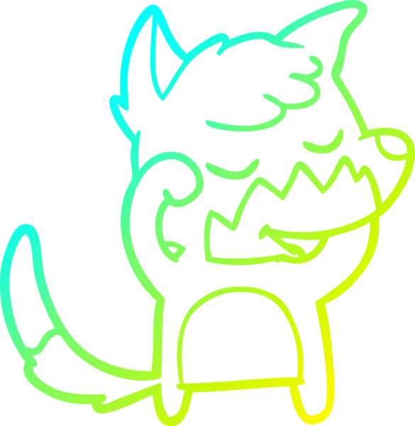 Bir insan tarafından çizilmiş bir tilki çizgi filminin soğuk gradyan çizimi