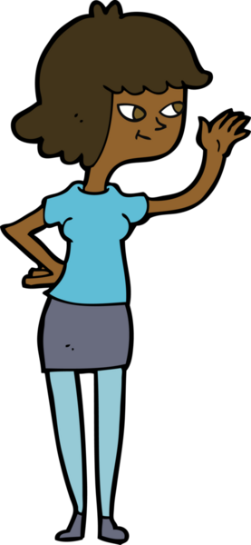 Çizgi film dostu kız bir insan tarafından çiziliyor.