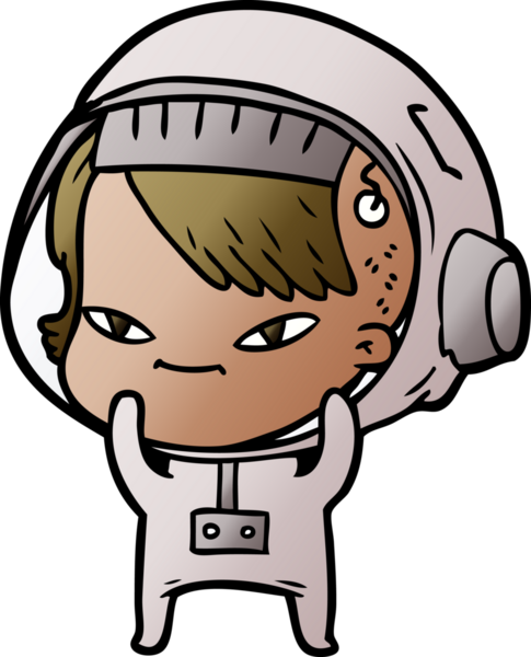 Bir insan tarafından çizilmiş astronot kadın.