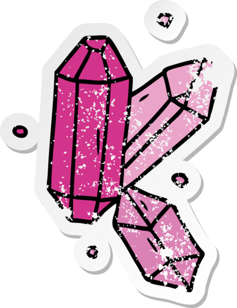 Bir insan tarafından çizilmiş kristal taşların çizilmiş karikatürü.