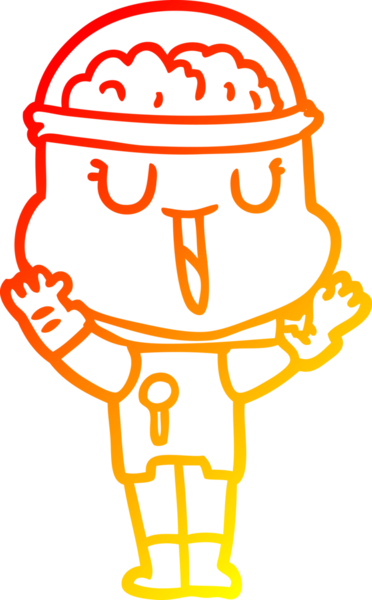 Bir insan tarafından çizilmiş mutlu bir çizgi robot çizimi