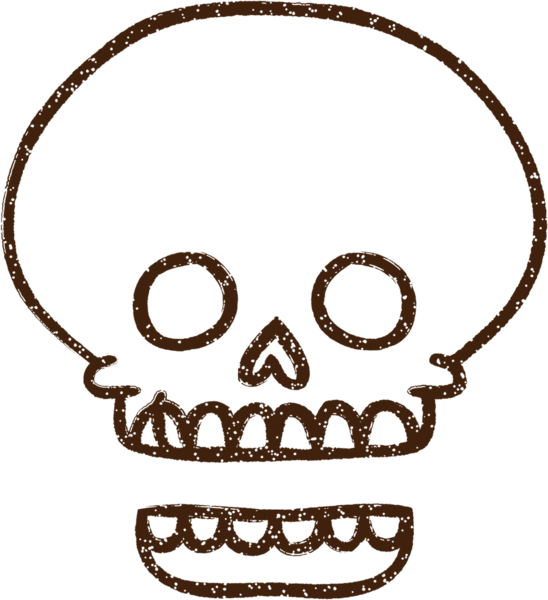 Ürkütücü Kafatası Kömürü Bir insan tarafından çizilmiş