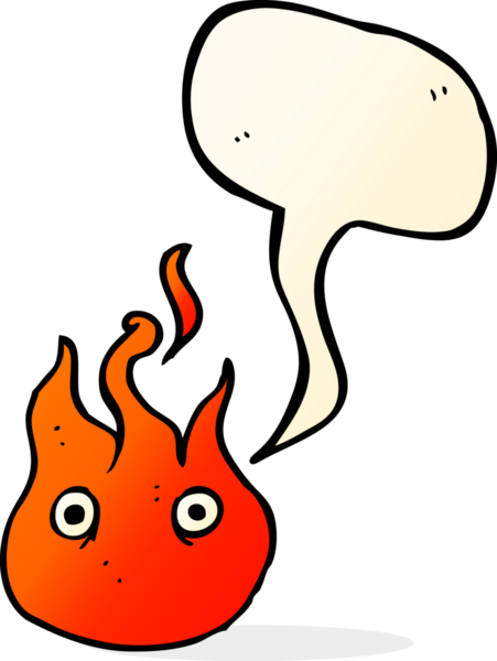 bir insan tarafından çizilmiş konuşma baloncuklu çizgi film alev sembolü