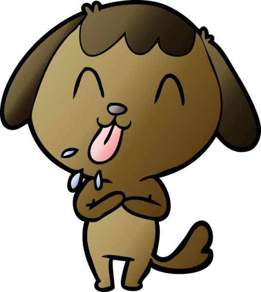 Bir insan tarafından çizilmiş şirin bir çizgi film köpeği.