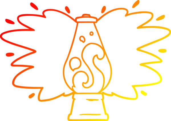 Bir insan tarafından çizilmiş çizgi film lav lambasının sıcak gradyan çizimi