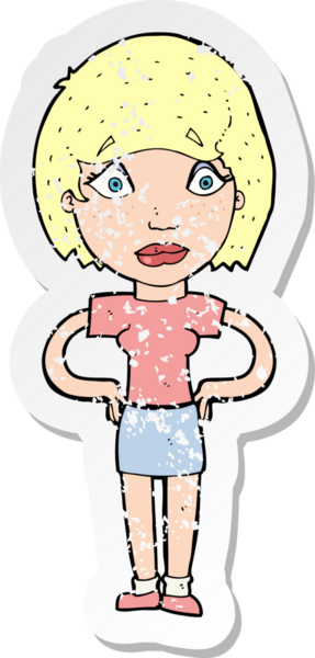 Bir insan tarafından çizilmiş endişeli bir karikatürün gerilimli çıkartması.