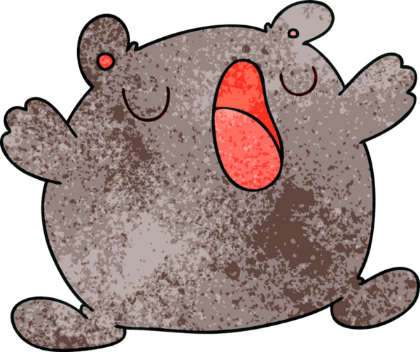 Bir insan tarafından çizilmiş garip bir çizgi film karakteri.